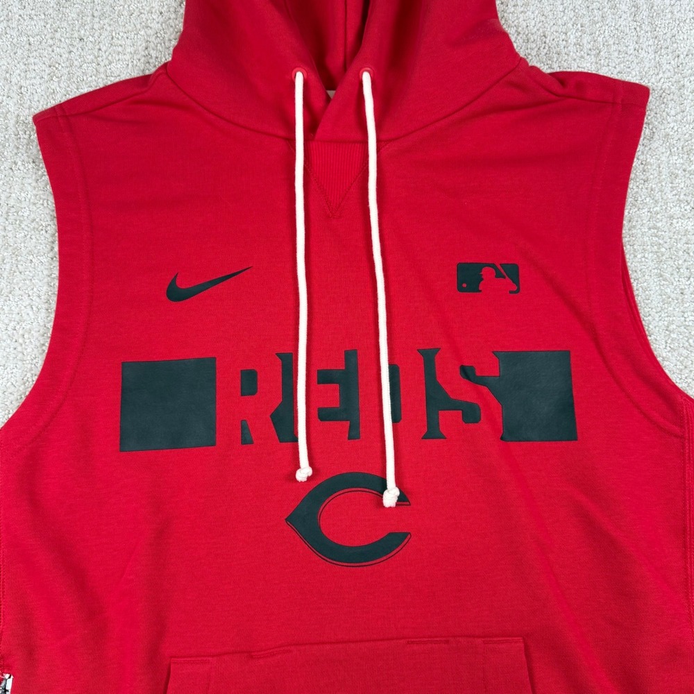 Nike Dri-Fit Mens Small Cincinnati Reds MLB Standard Issue Sleeveless Hoodie